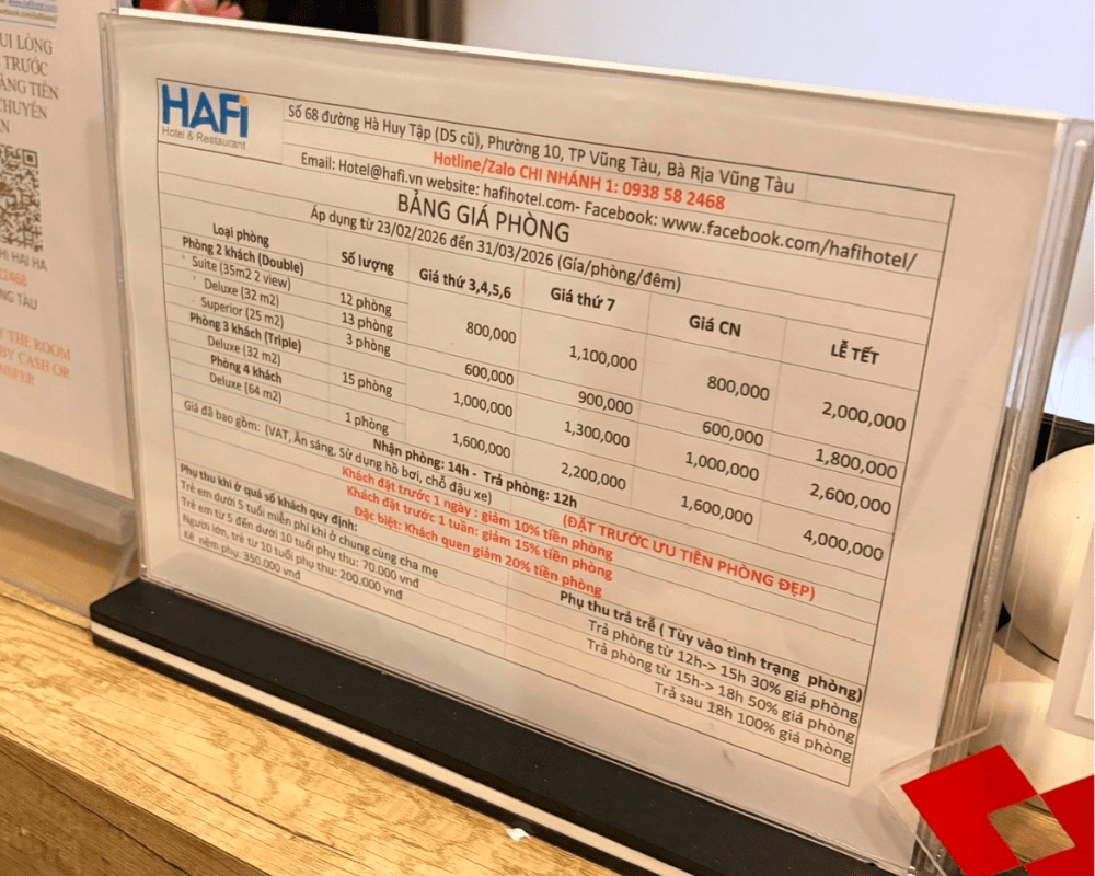 Review khách sạn HaFi Vũng Tàu – 600k/đêm