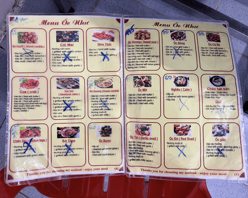 Quán ốc Như Điện Biên Phủ