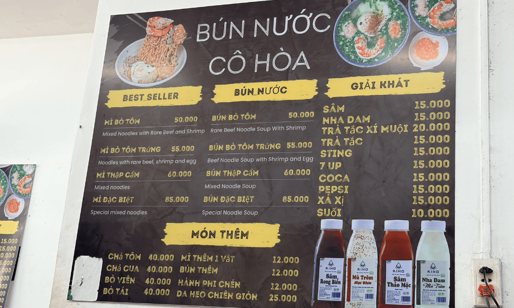Bún nước Cô Hoà – Quán bún dễ ăn trên Phan Xích Long