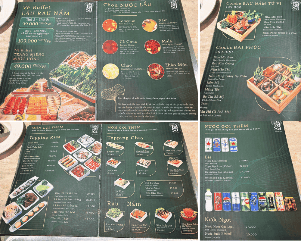 RASA – Buffet Lẩu Rau Nấm giá mềm, ăn healthy giữa Sài Gòn