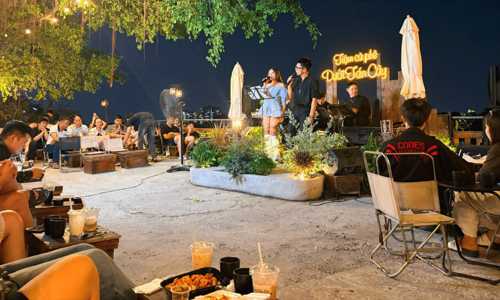 Tiệm Cà Phê Dưới Tán Cây Bình Quới Quán cafe view sông có acoustic tối khá chill